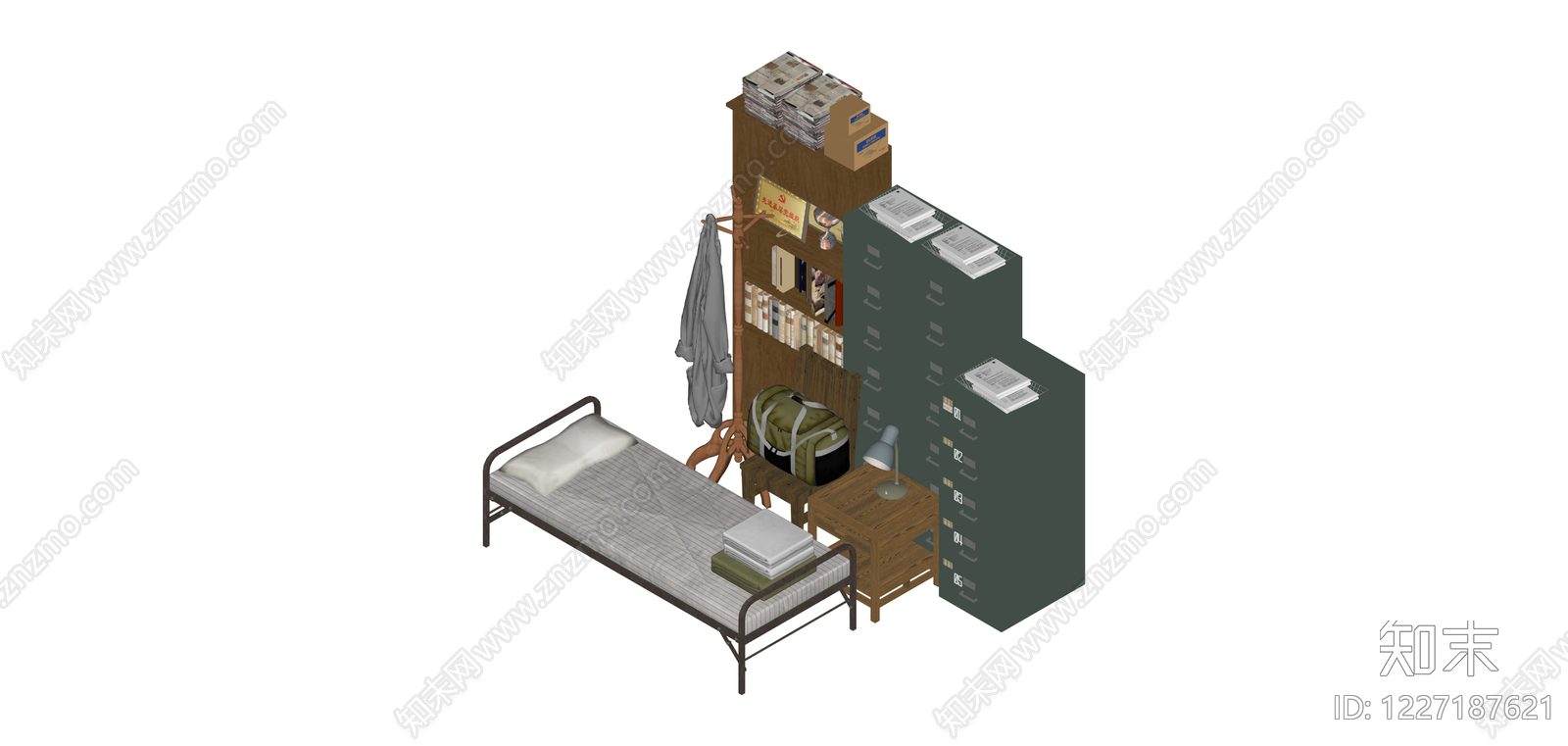组合家具场景模型SU模型下载【ID:1227187621】