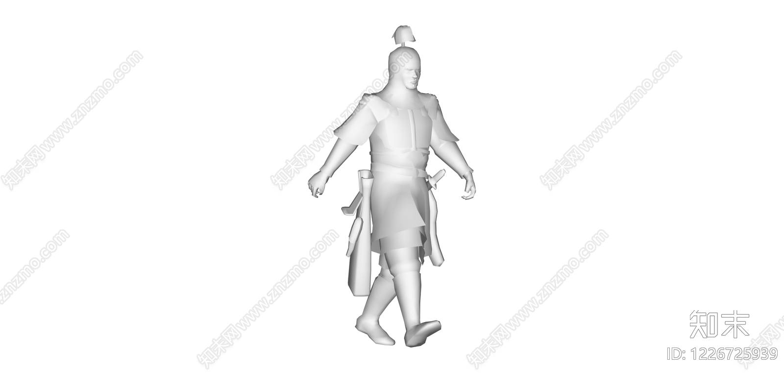 古代士兵白模模型SU模型下载【ID:1226725939】