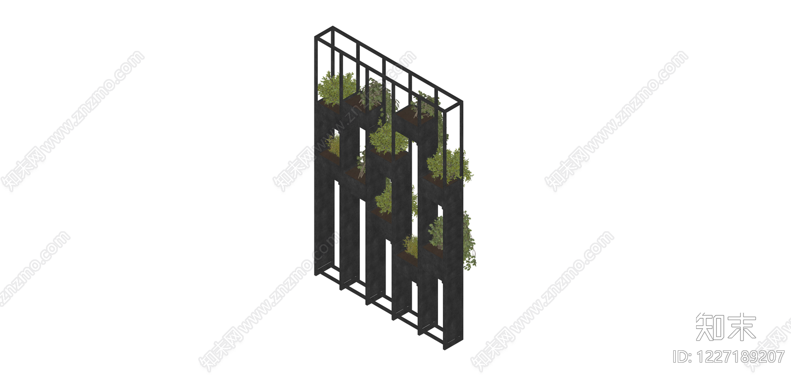 模块化垂直绿植墙SU模型下载【ID:1227189207】