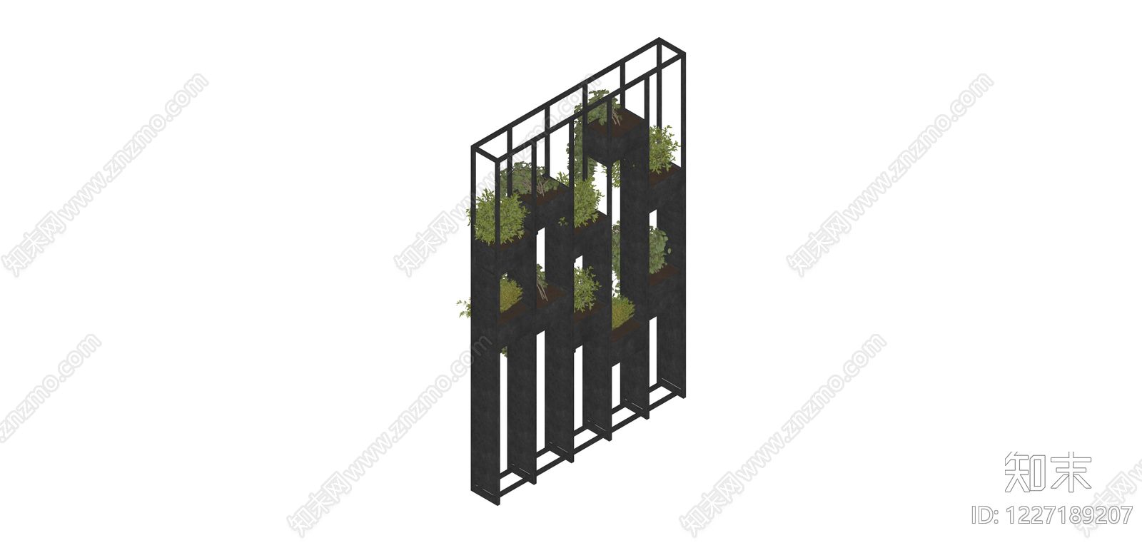 模块化垂直绿植墙SU模型下载【ID:1227189207】