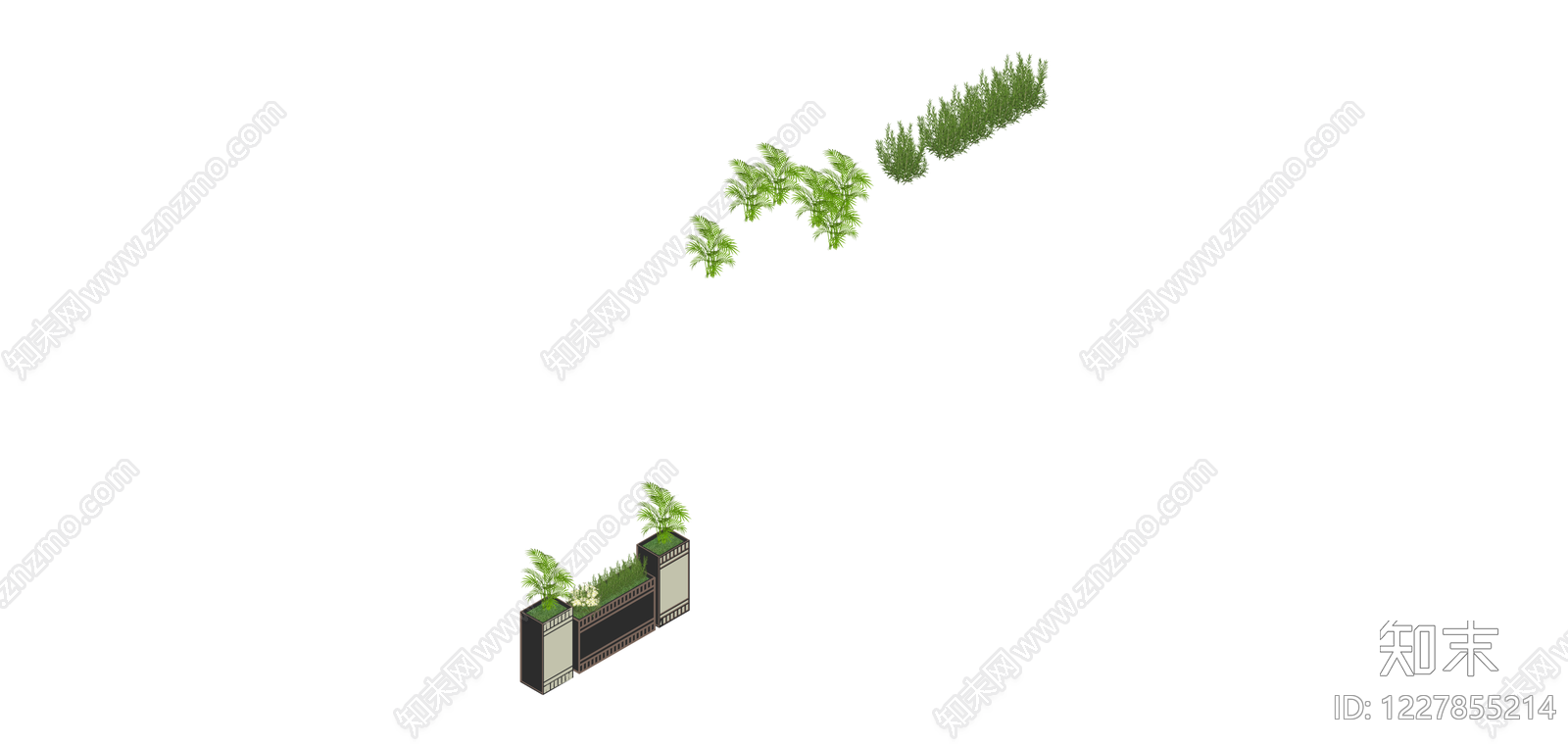 组合式景观花箱SU模型下载【ID:1227855214】