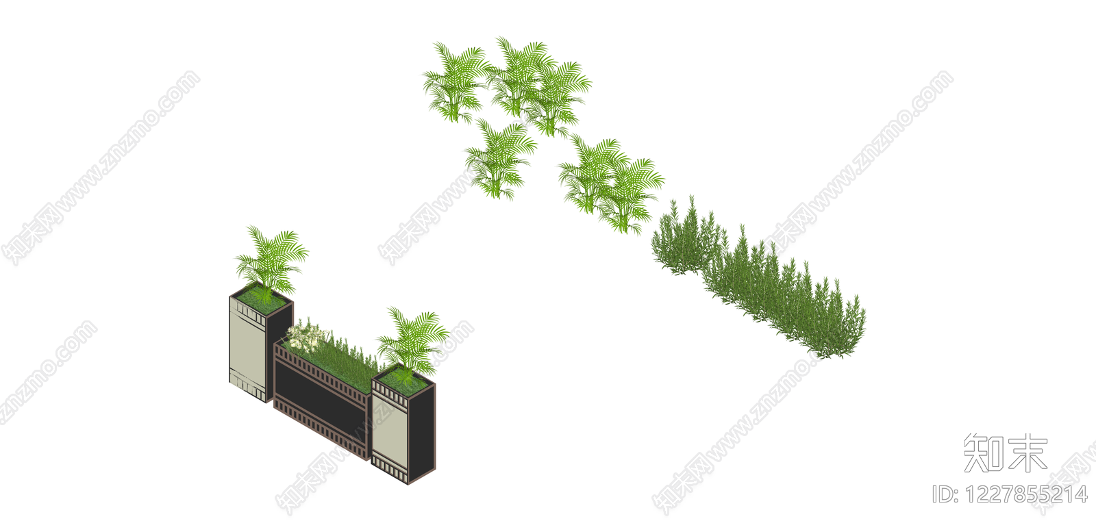 组合式景观花箱SU模型下载【ID:1227855214】