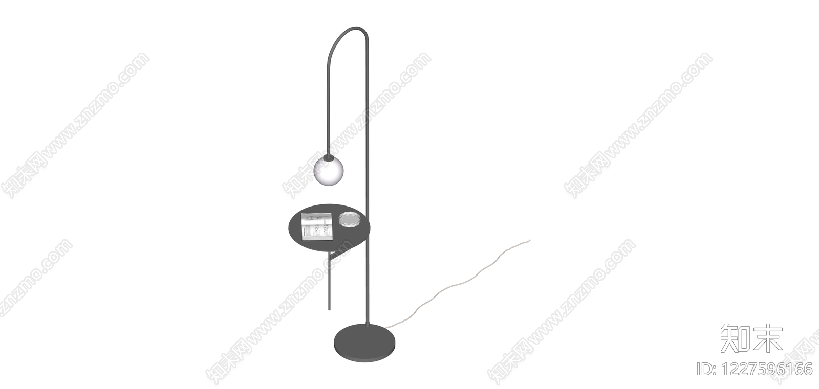 带置物台落地灯SU模型下载【ID:1227596166】