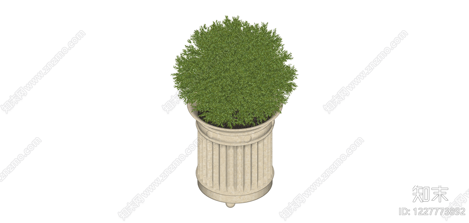 带盆绿植盆栽SU模型下载【ID:1227773892】