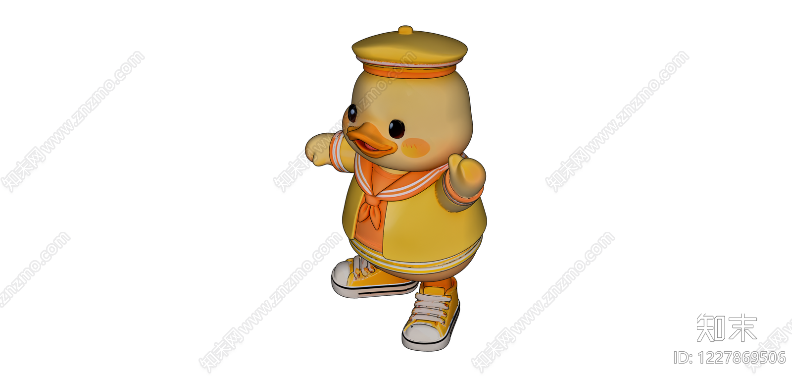卡通鸭子雕塑摆件SU模型下载【ID:1227869506】