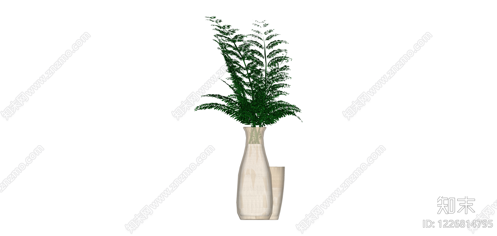 带盆绿植装饰组合SU模型下载【ID:1226814795】