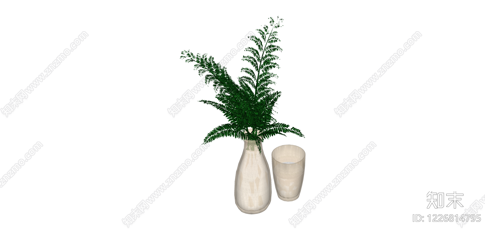 带盆绿植装饰组合SU模型下载【ID:1226814795】