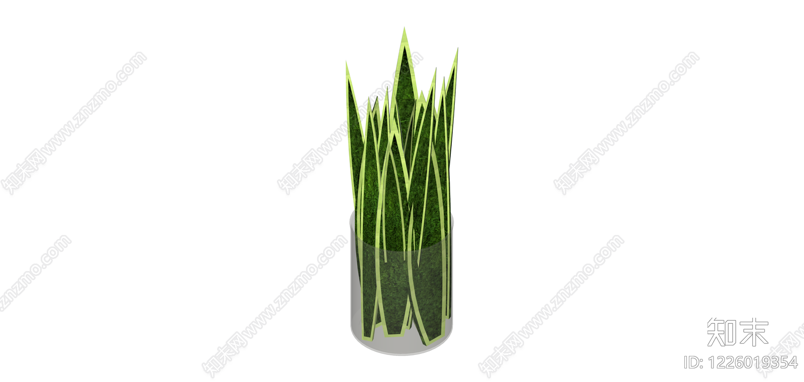 带盆虎皮兰盆栽SU模型下载【ID:1226019354】