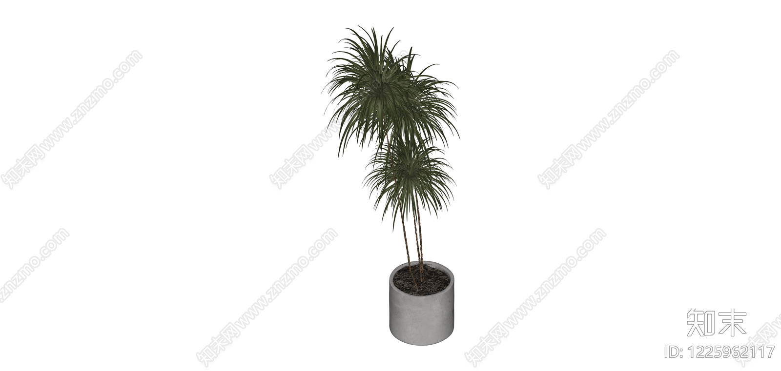 多杆盆栽绿植SU模型下载【ID:1225962117】