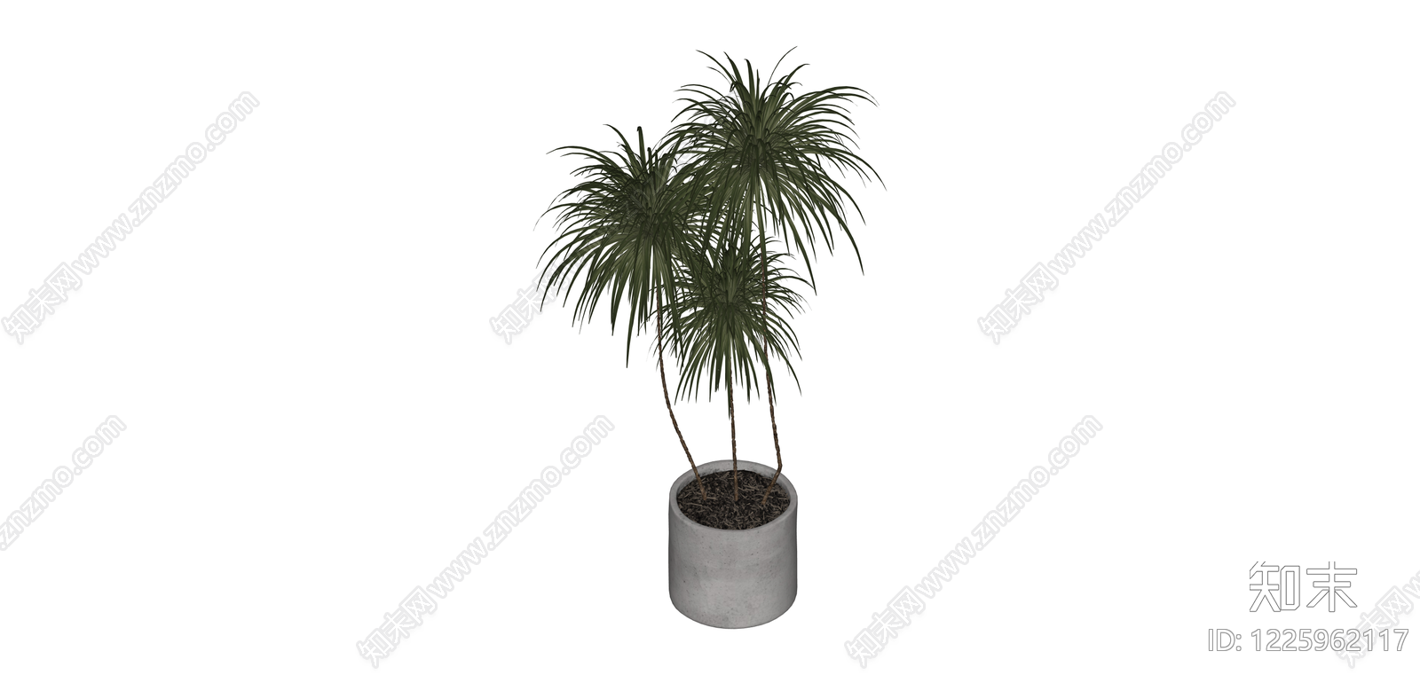 多杆盆栽绿植SU模型下载【ID:1225962117】