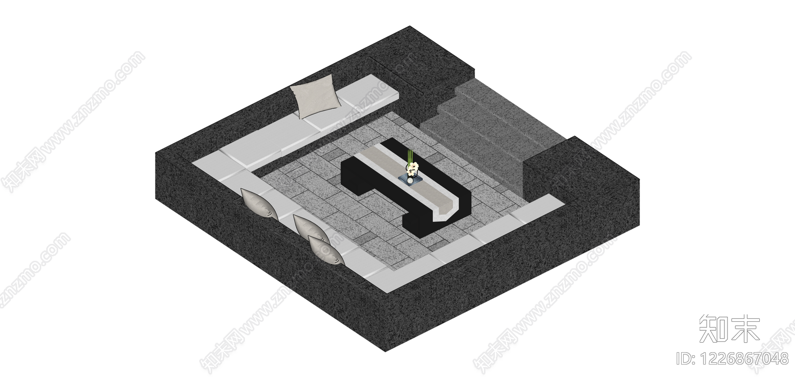 L型组合沙发SU模型下载【ID:1226867048】