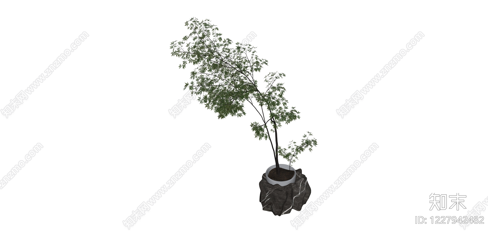 盆栽绿植景观组SU模型下载【ID:1227942482】