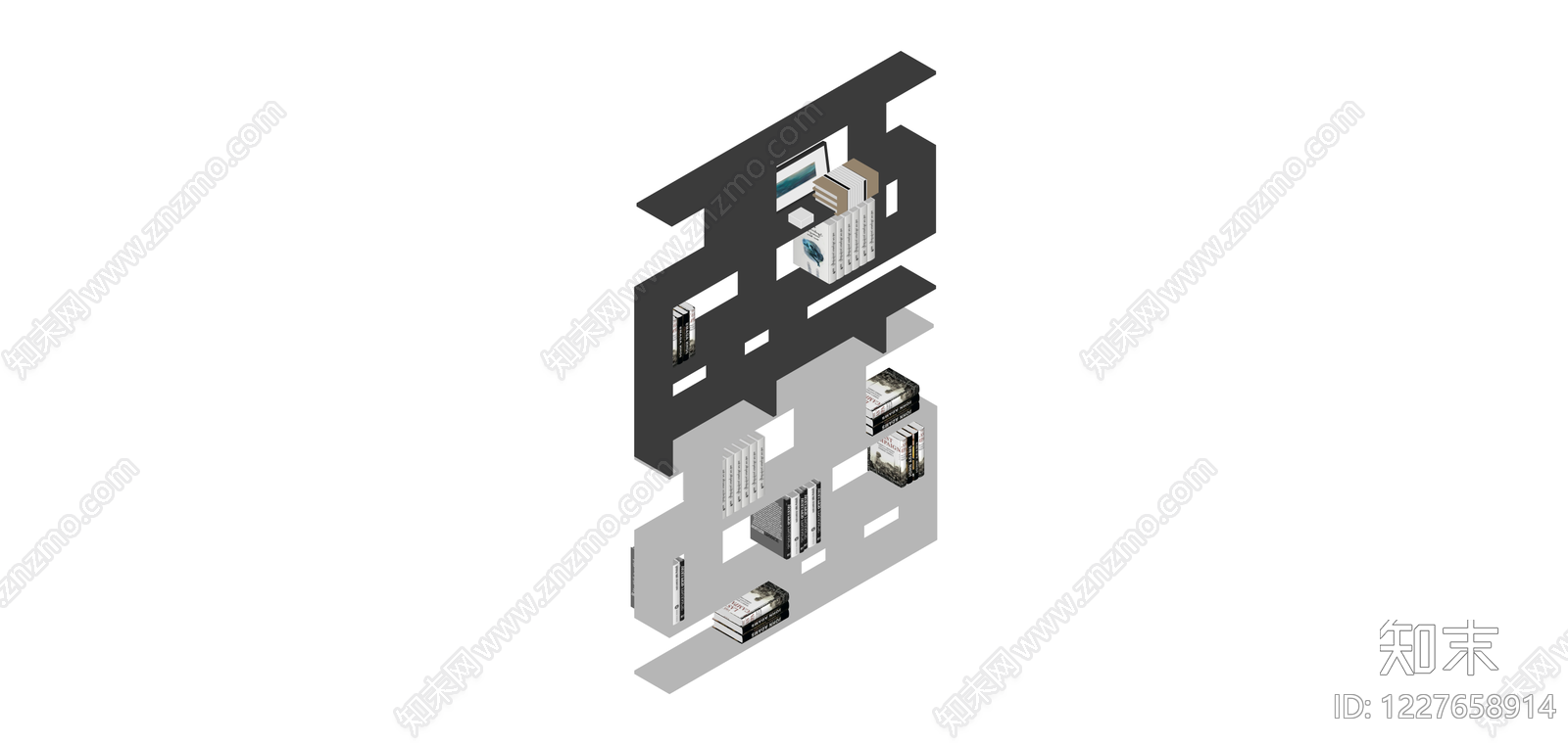 模块化组合书架SU模型下载【ID:1227658914】
