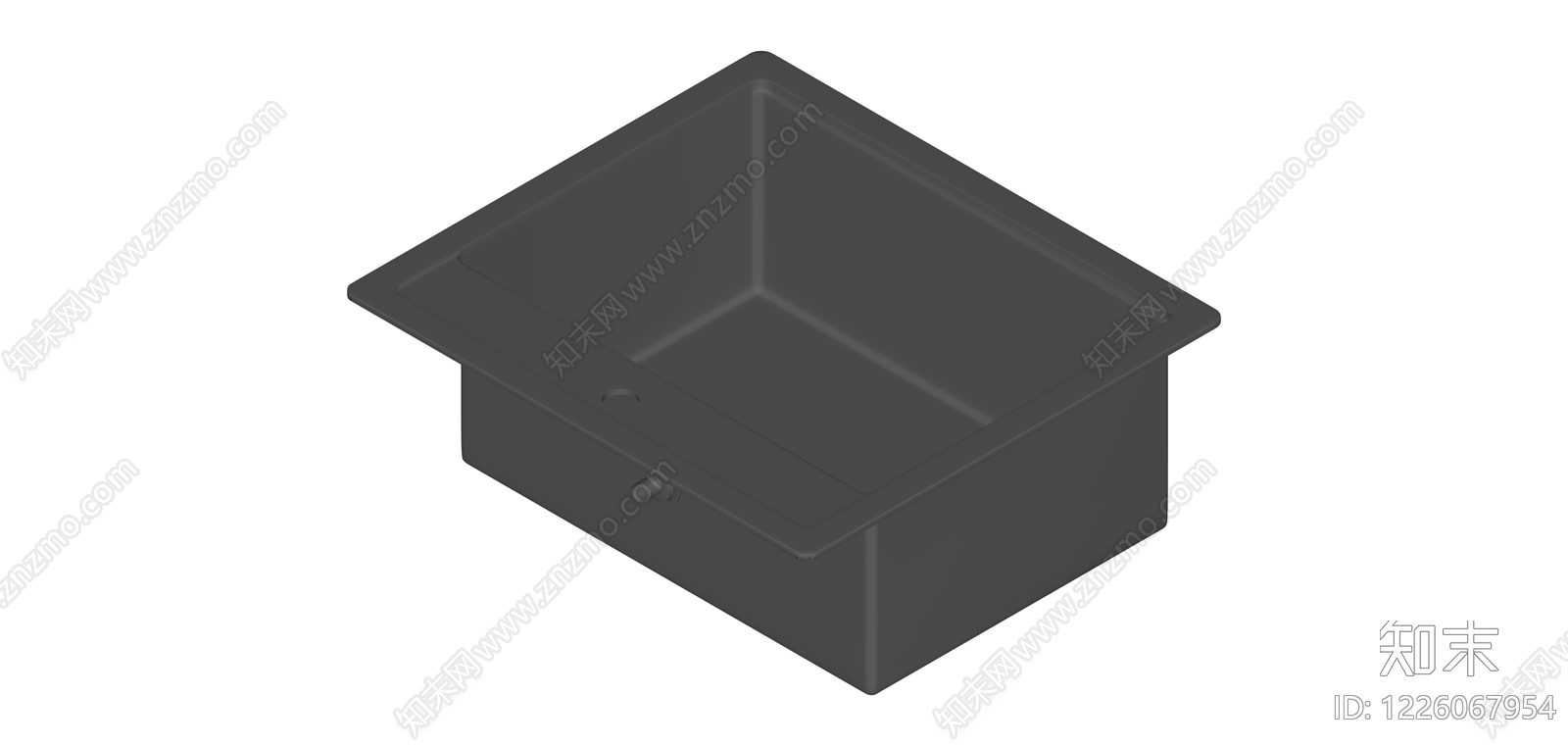 黑色单槽厨房水槽SU模型下载【ID:1226067954】