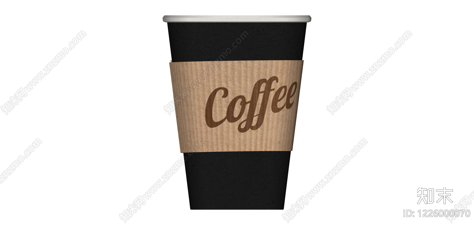黑色咖啡杯带纸套SU模型下载【ID:1226000070】