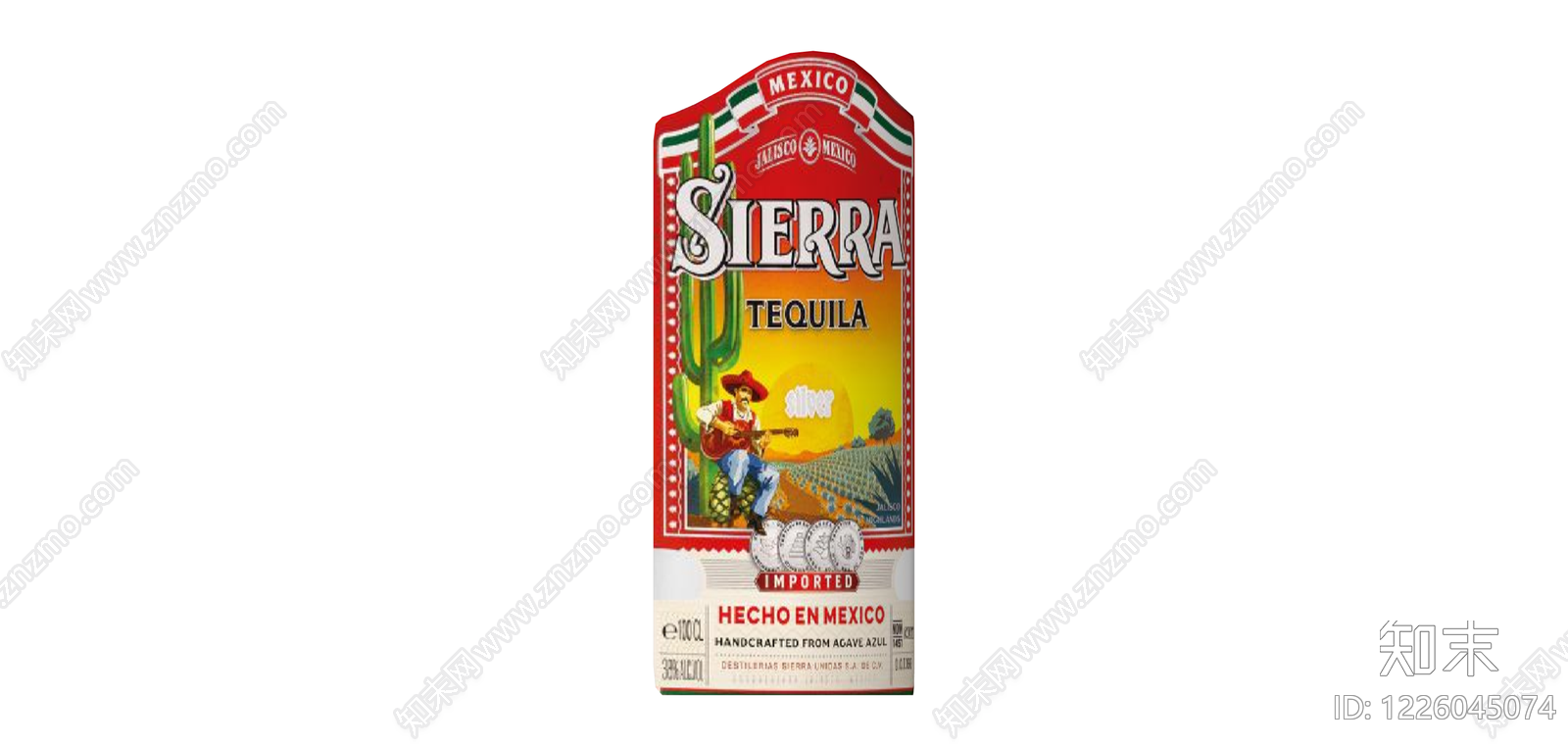Sierra龙舌兰酒瓶SU模型下载【ID:1226045074】
