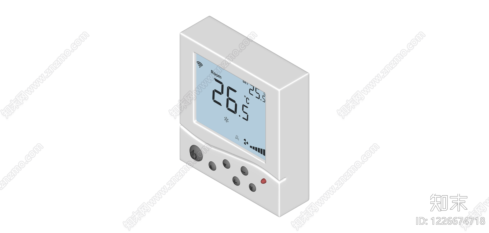 白色智能温控器面板SU模型下载【ID:1226674718】