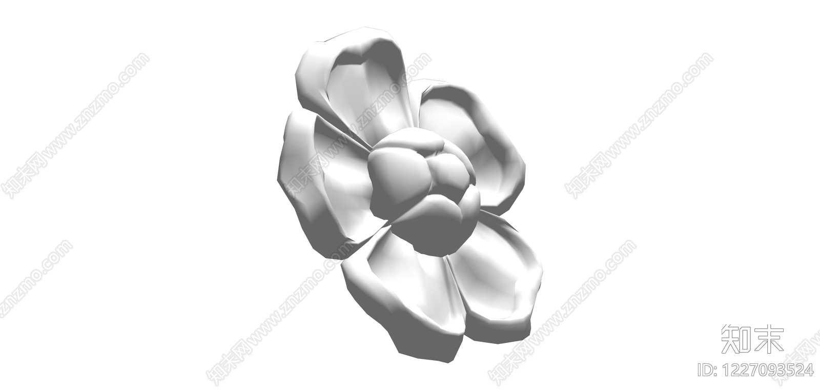 白色五瓣花朵模型SU模型下载【ID:1227093524】