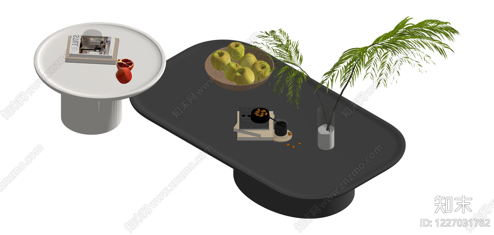 现代风格组合茶几SU模型下载【ID:1227031782】