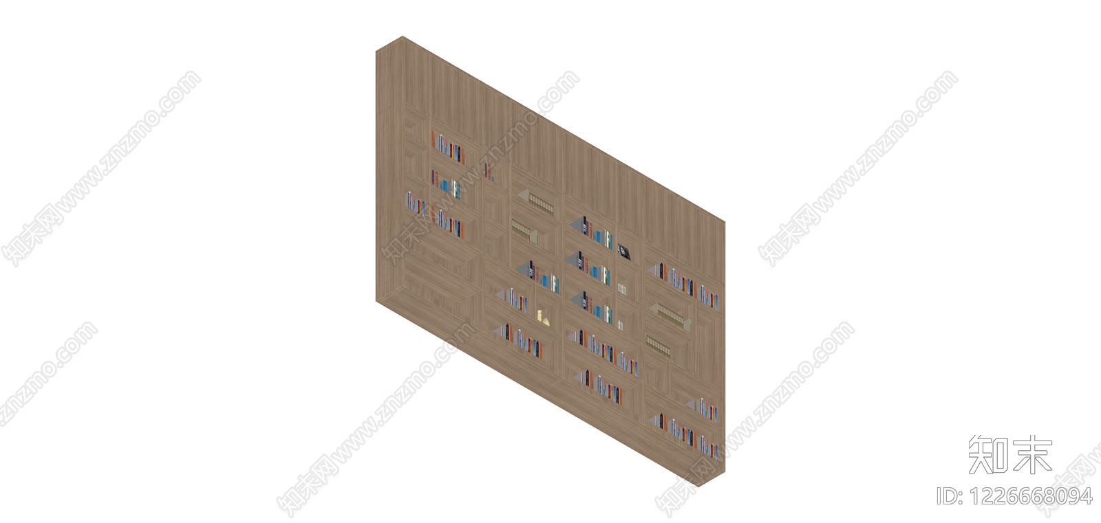 木质组合书架SU模型下载【ID:1226668094】