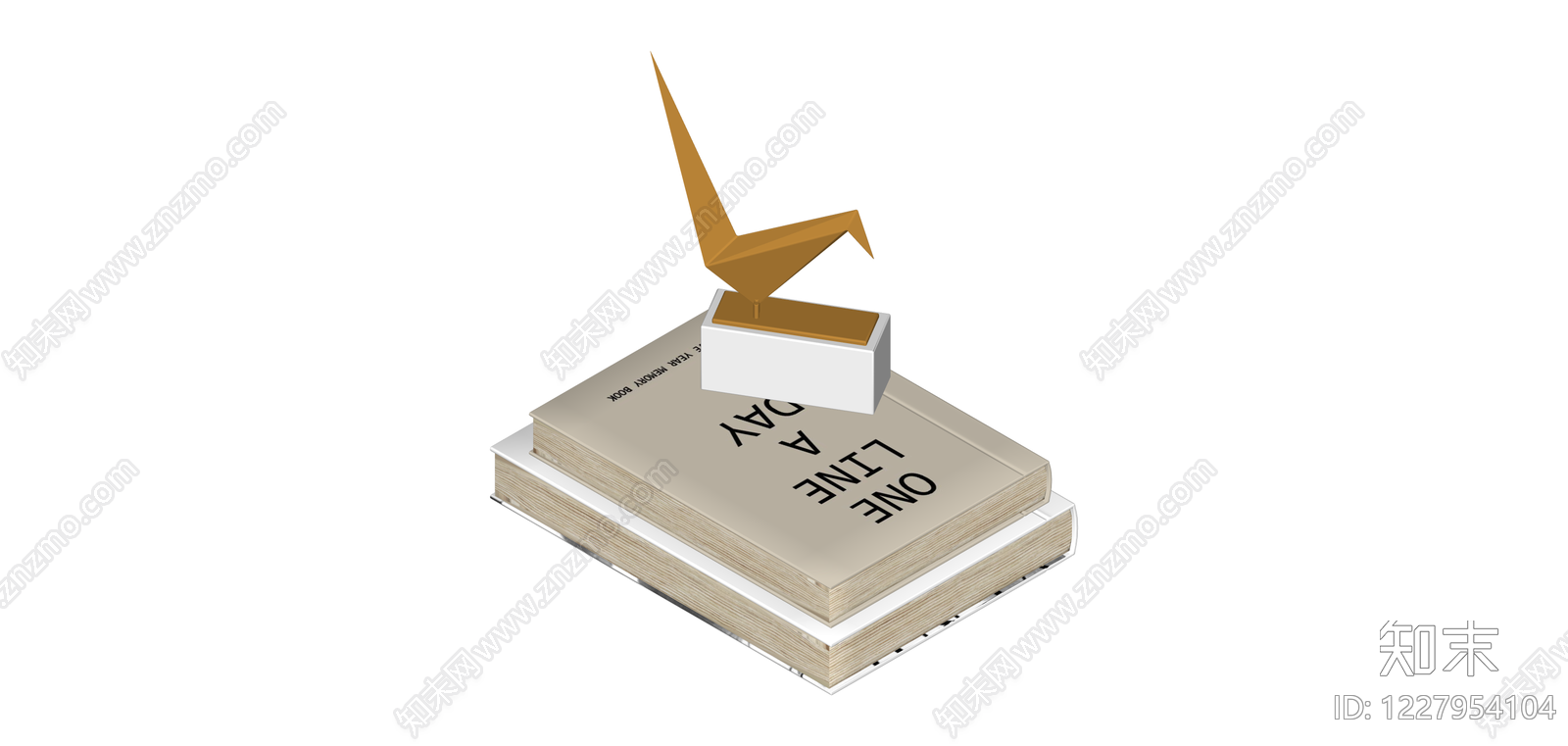 书籍与奖杯组合摆件SU模型下载【ID:1227954104】