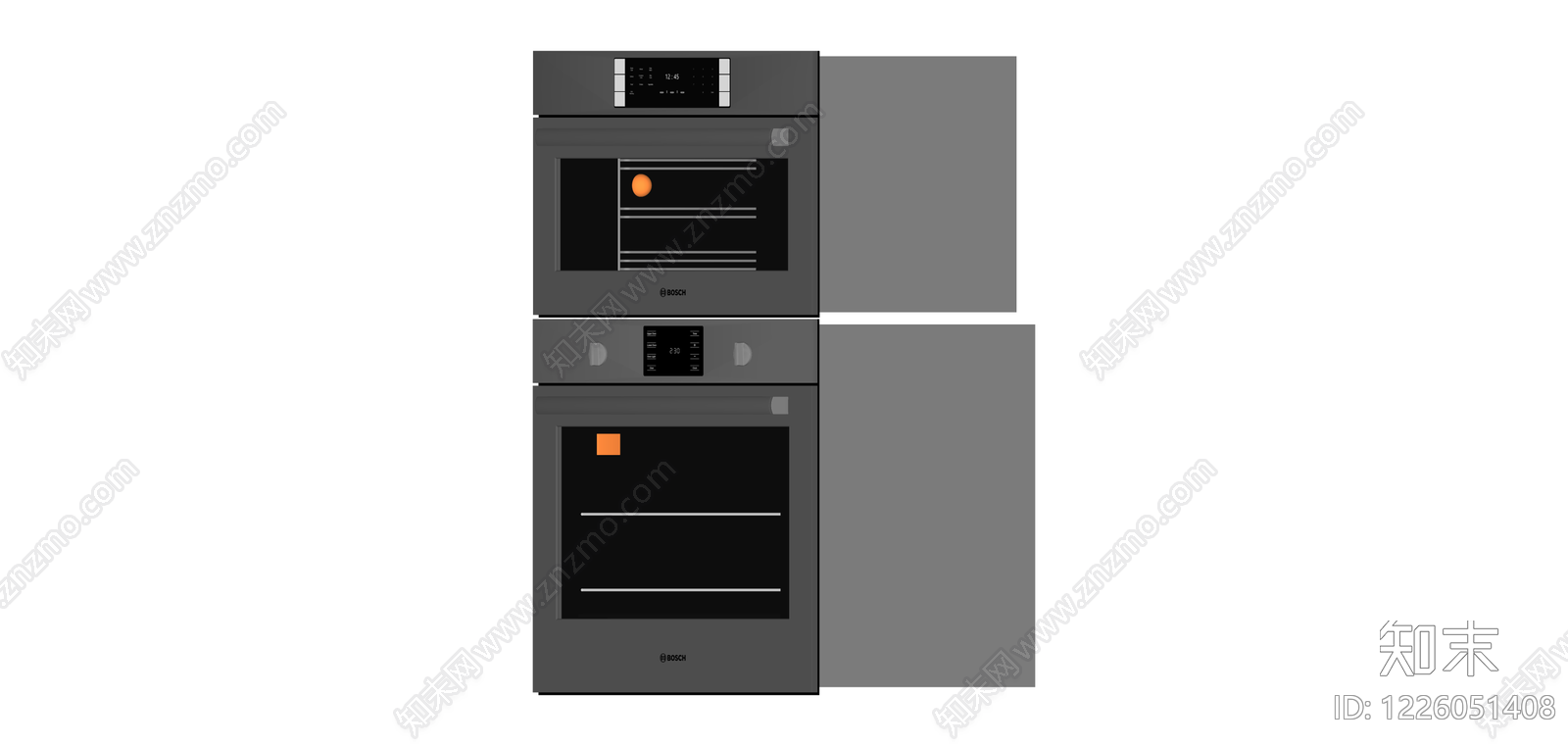 博世嵌入式烤箱组件SU模型下载【ID:1226051408】
