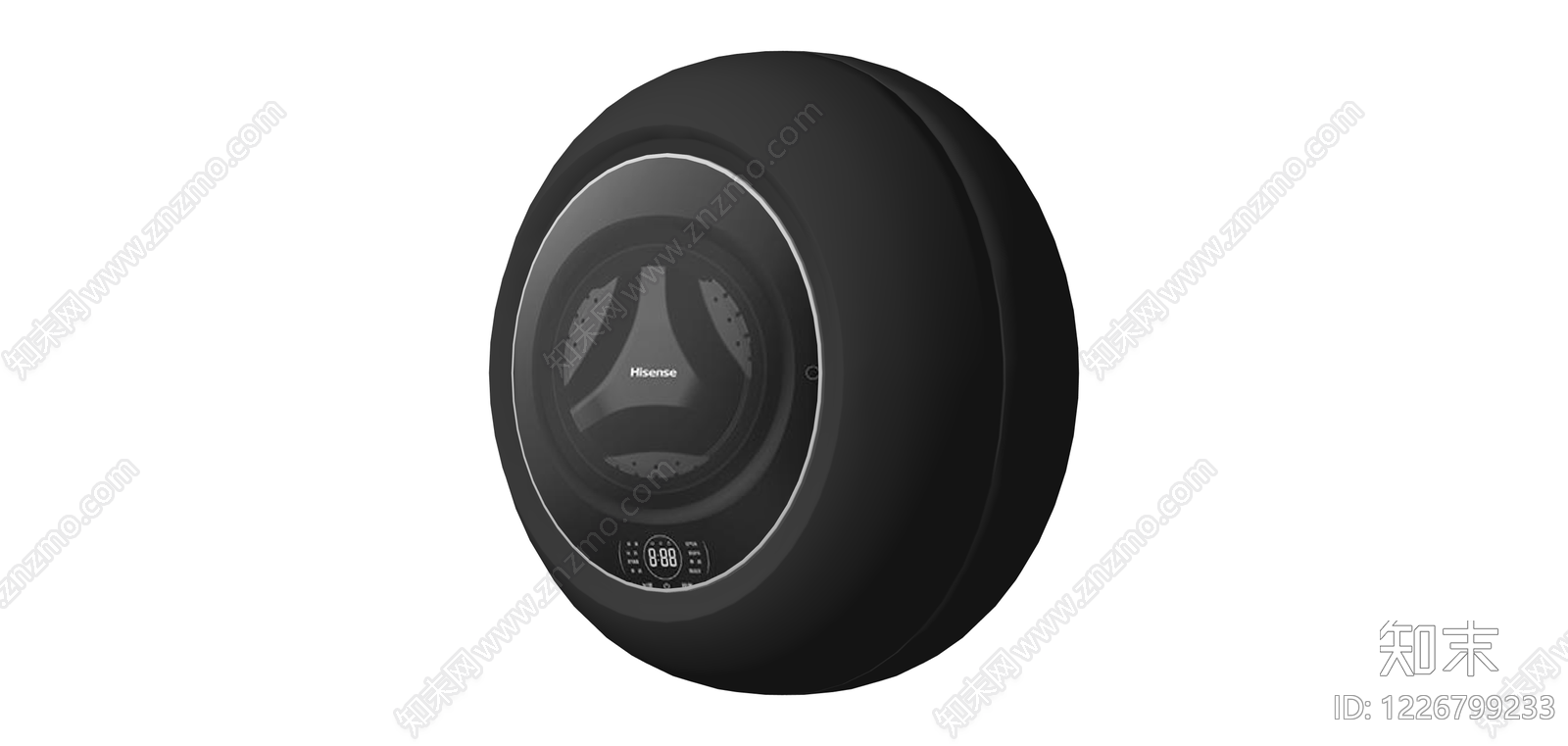 黑色壁挂式洗衣机SU模型下载【ID:1226799233】