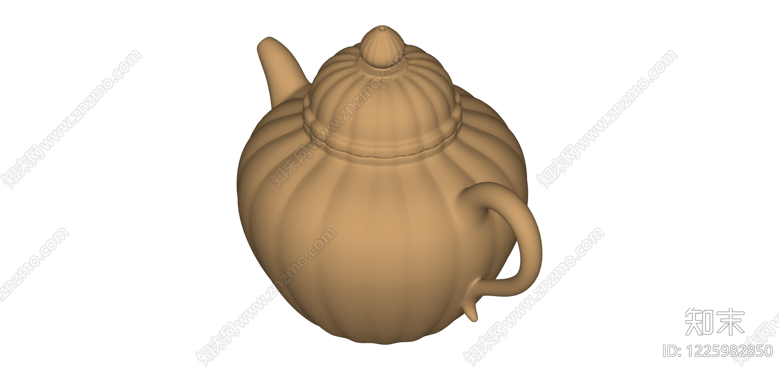 南瓜造型茶壶白模SU模型下载【ID:1225982850】