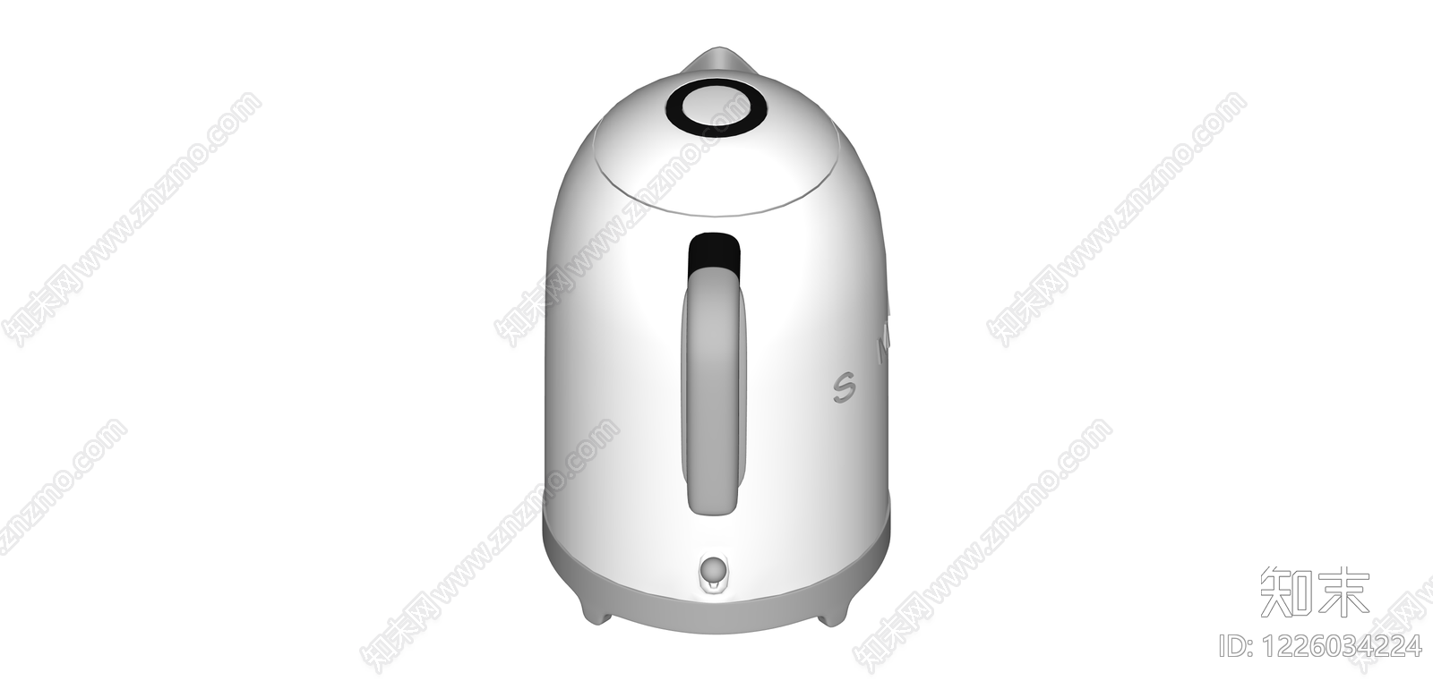 白色电热水壶SU模型下载【ID:1226034224】
