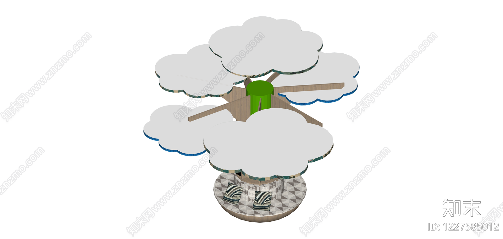 带卡通人物的景观树池SU模型下载【ID:1227585012】