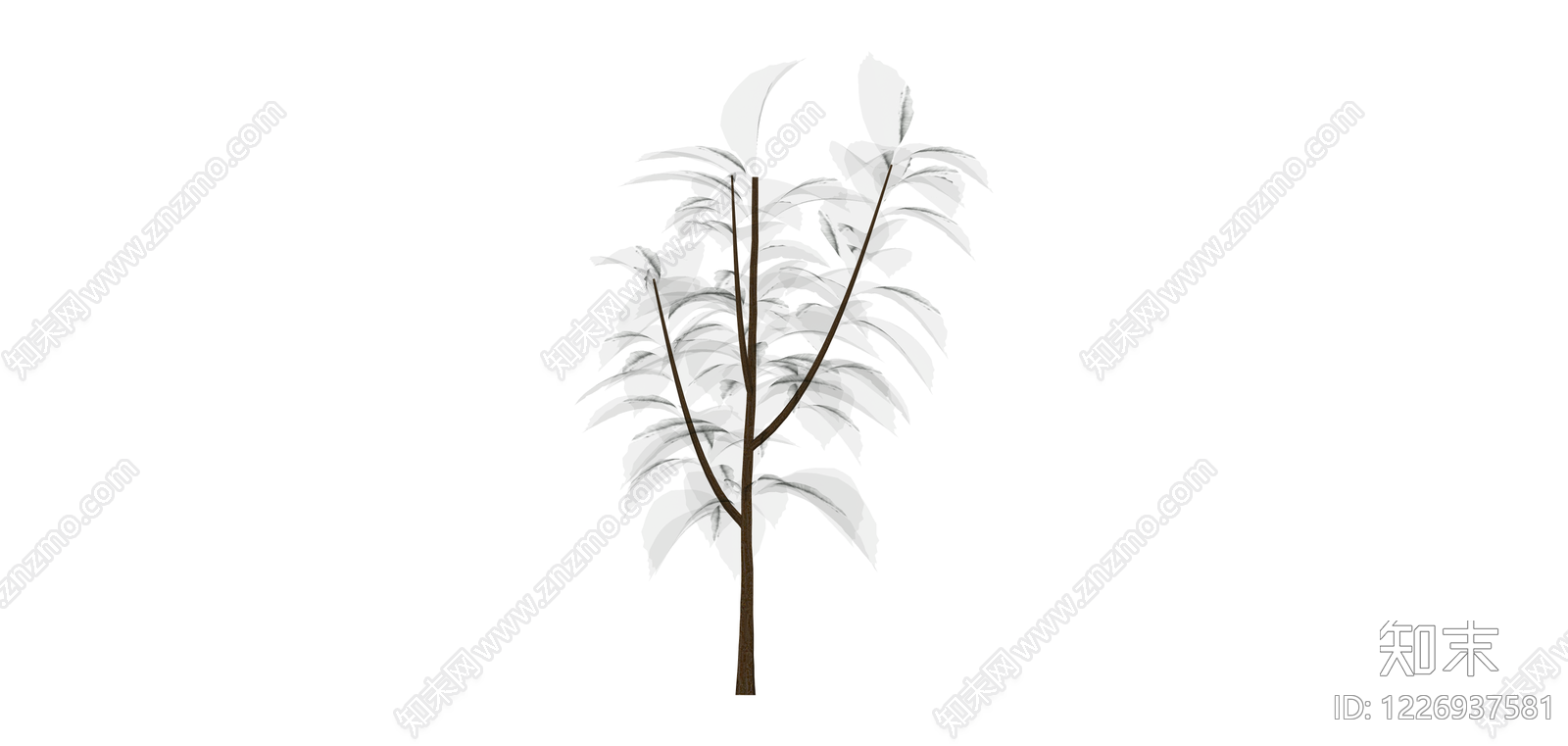 白模景观树木SU模型下载【ID:1226937581】