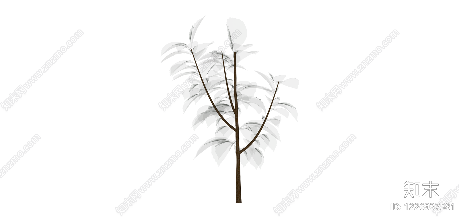 白模景观树木SU模型下载【ID:1226937581】