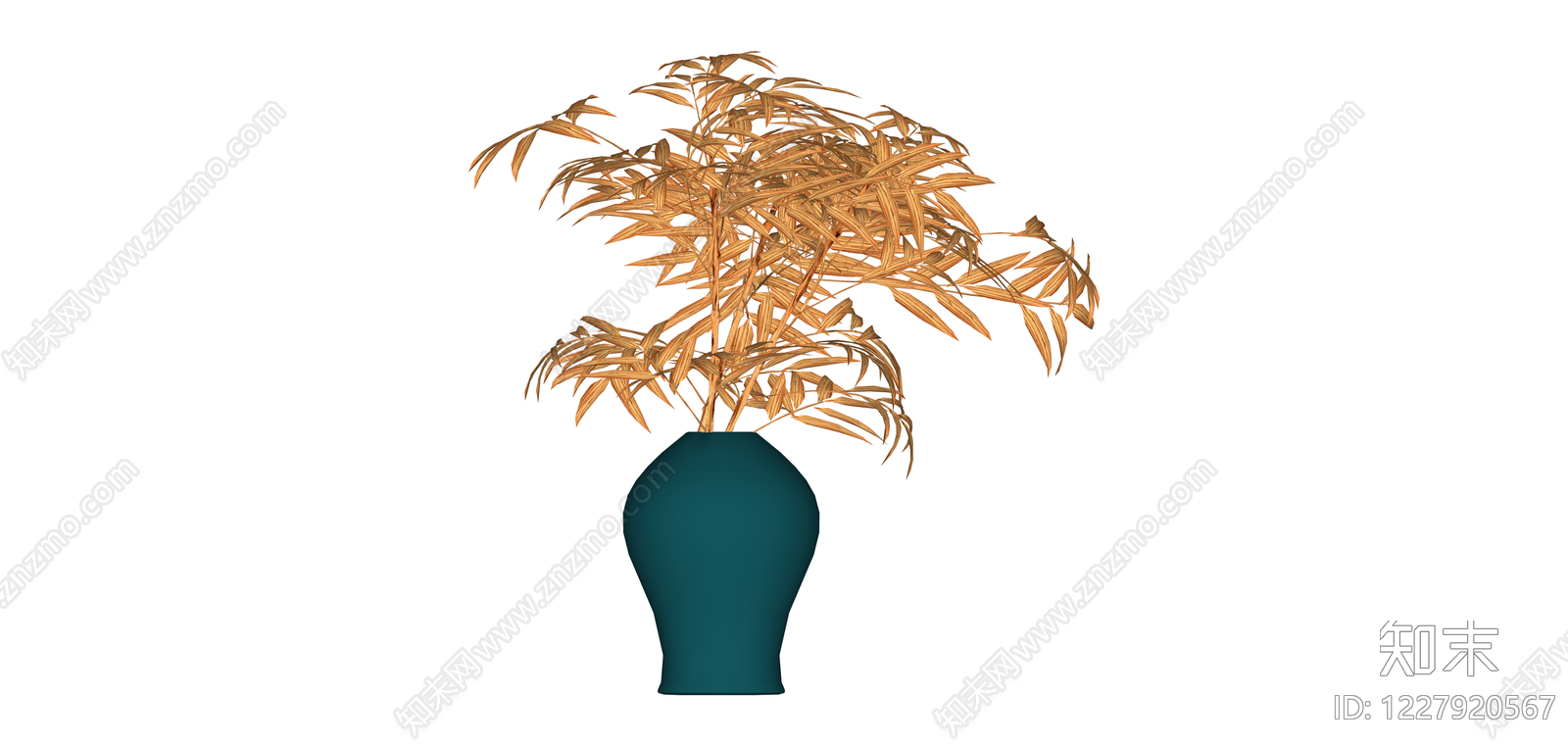 枯叶盆栽绿植SU模型下载【ID:1227920567】