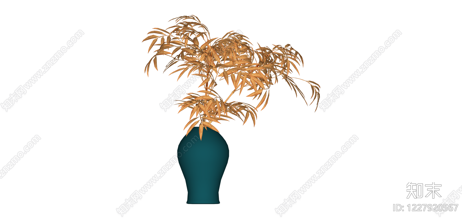枯叶盆栽绿植SU模型下载【ID:1227920567】