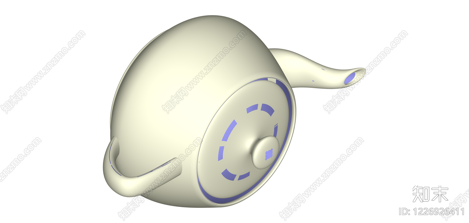 米色带盖茶壶模型SU模型下载【ID:1226926411】
