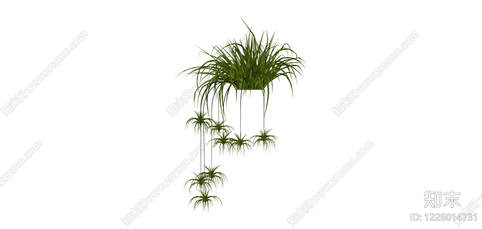 吊盆绿植组合SU模型下载【ID:1226014731】