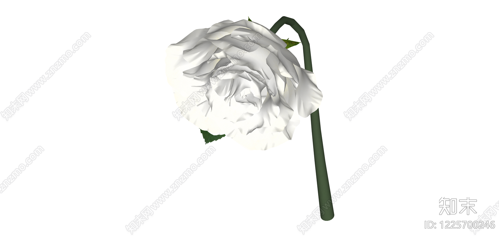白玫瑰花卉模型SU模型下载【ID:1225700246】