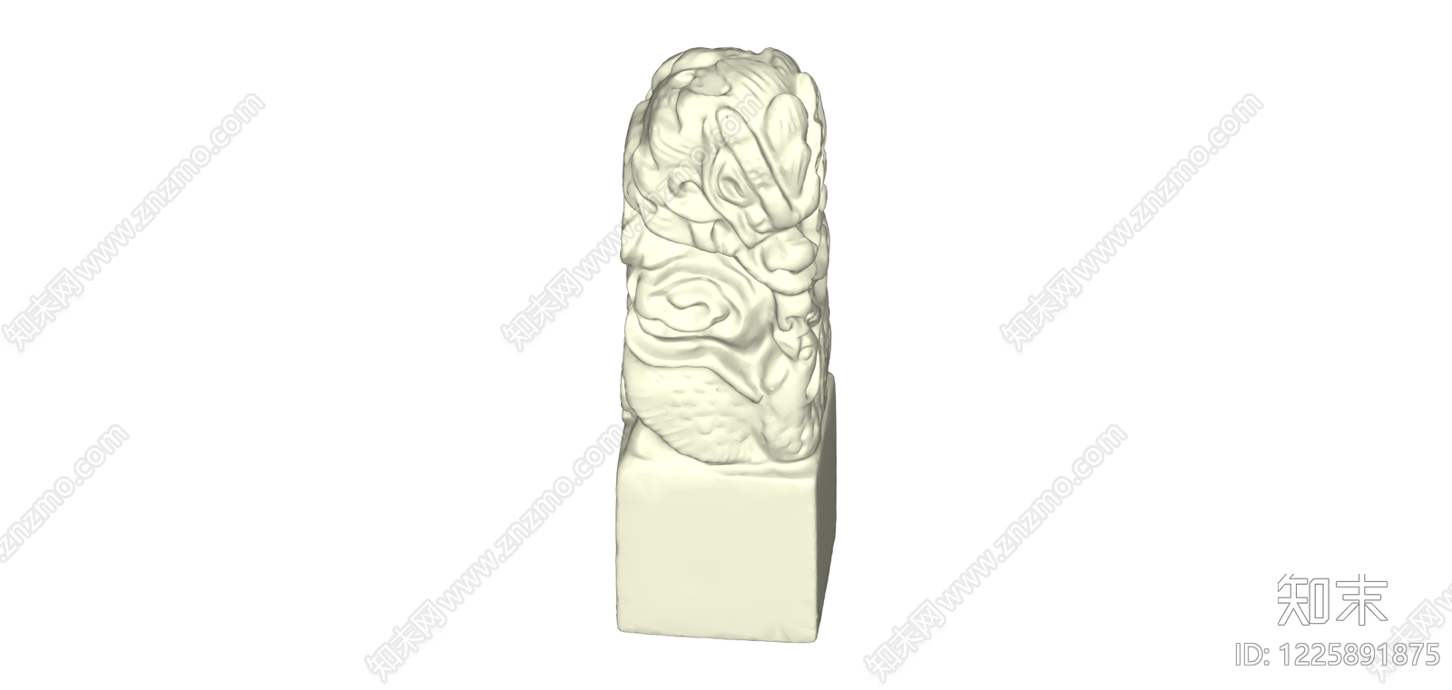 瑞兽雕塑印章SU模型下载【ID:1225891875】