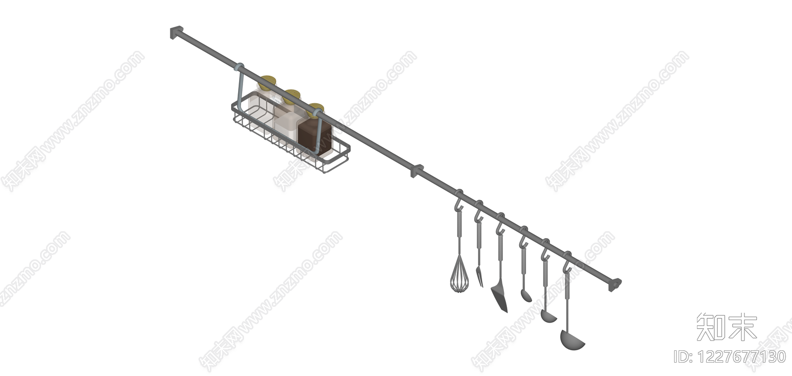 挂杆置物架厨具组合SU模型下载【ID:1227677130】