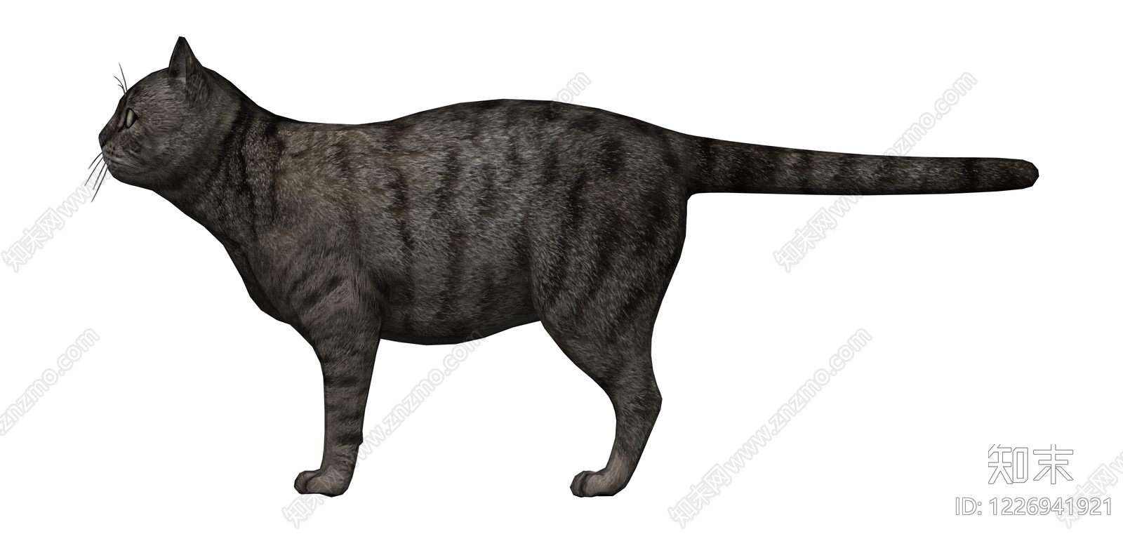 灰色虎斑猫模型SU模型下载【ID:1226941921】