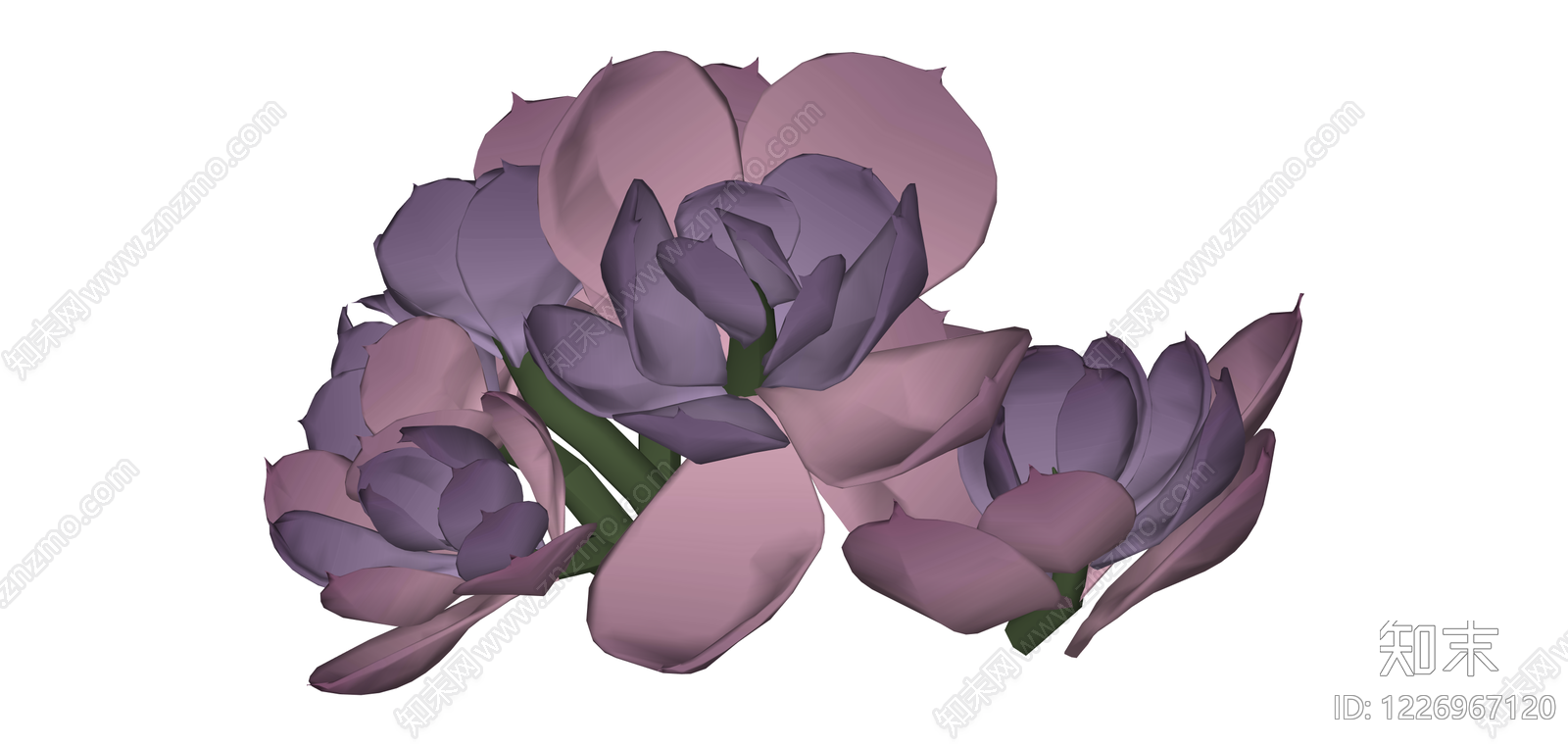 紫粉色花艺组合模型SU模型下载【ID:1226967120】