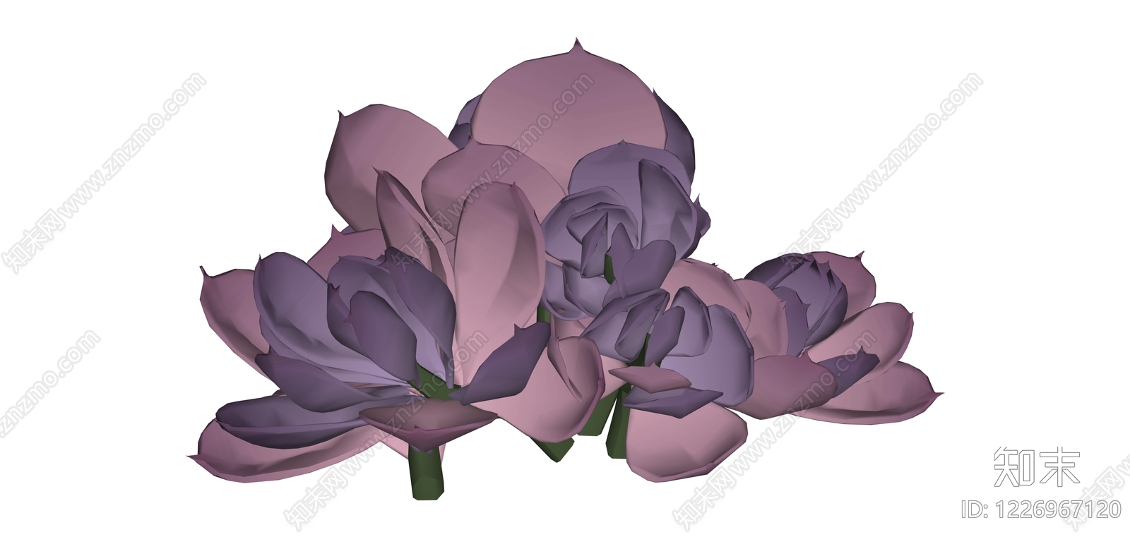 紫粉色花艺组合模型SU模型下载【ID:1226967120】