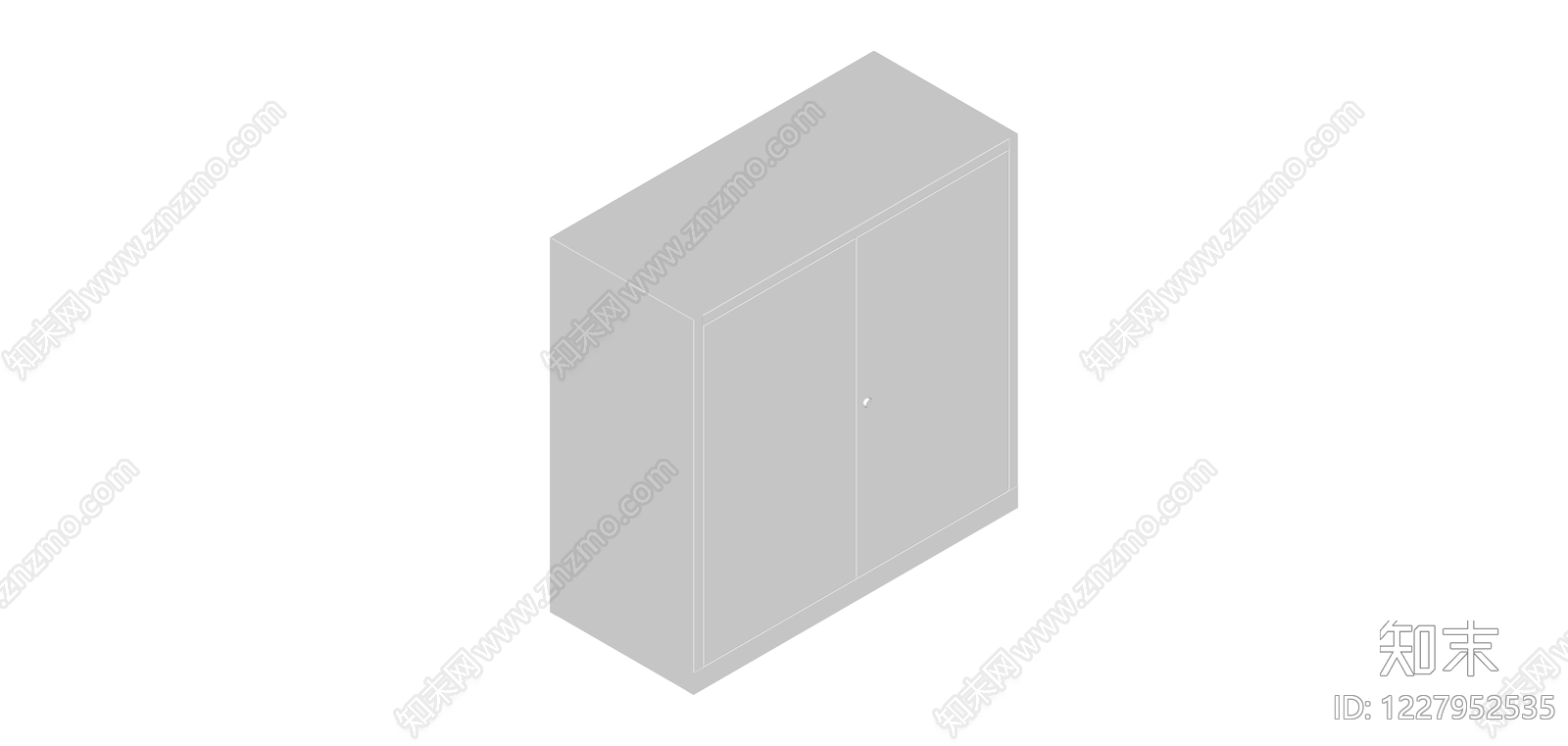 双开门储物柜白模SU模型下载【ID:1227952535】