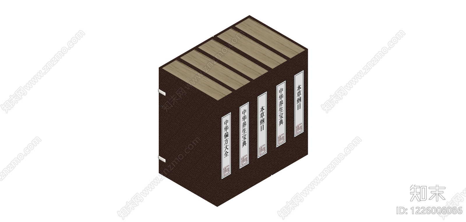 中式精装书籍五册组合SU模型下载【ID:1226008086】
