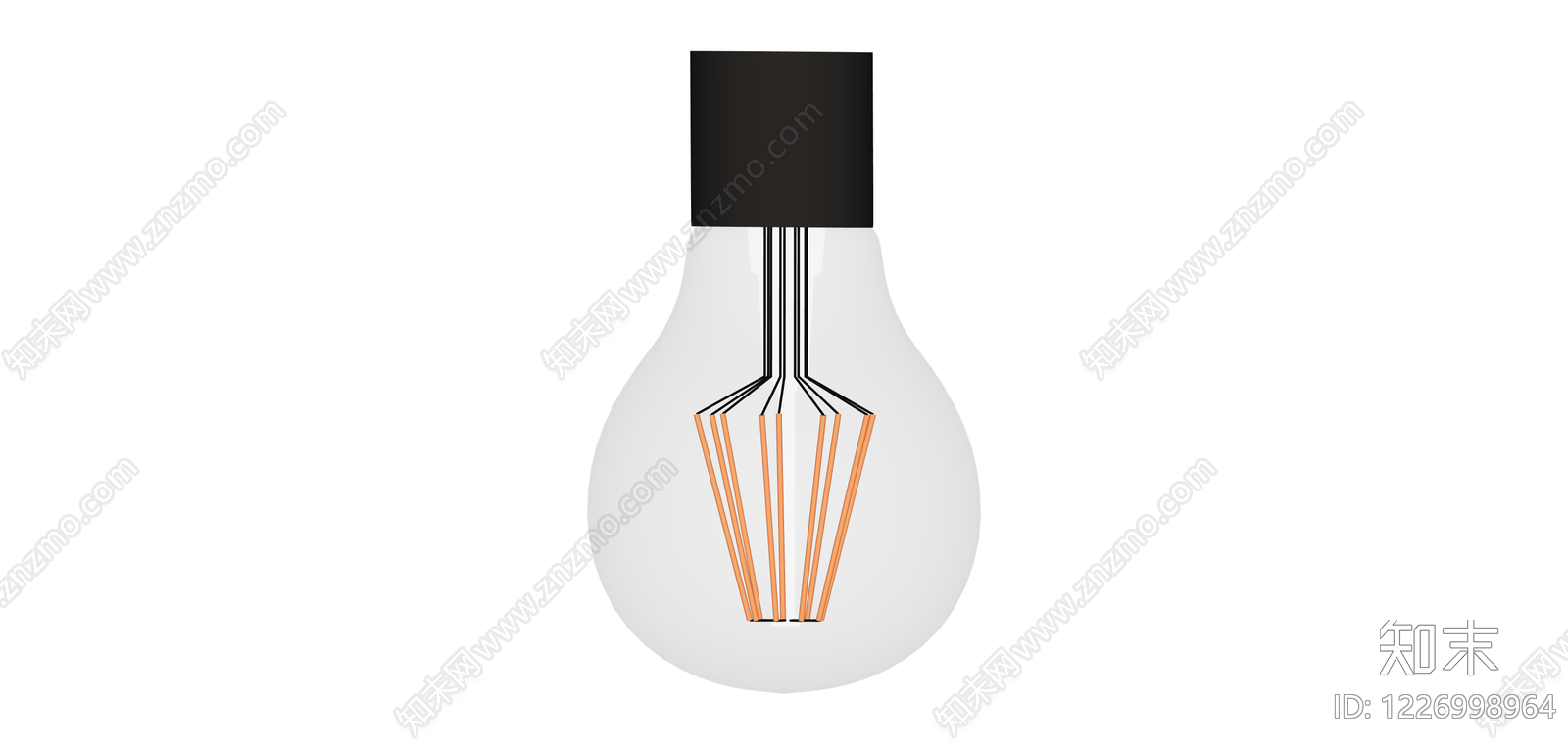 爱迪生风格LED灯泡SU模型下载【ID:1226998964】