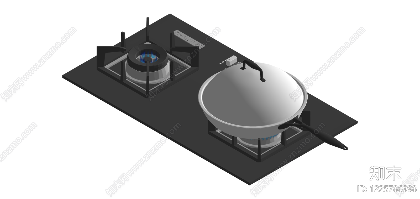 带锅具燃气灶具组合SU模型下载【ID:1225786998】