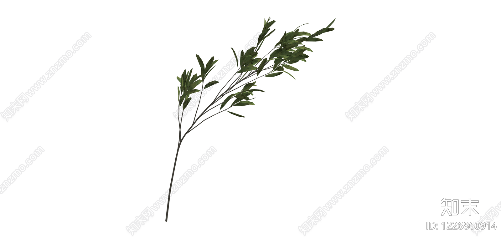 仿真绿植枝叶组件SU模型下载【ID:1226860914】