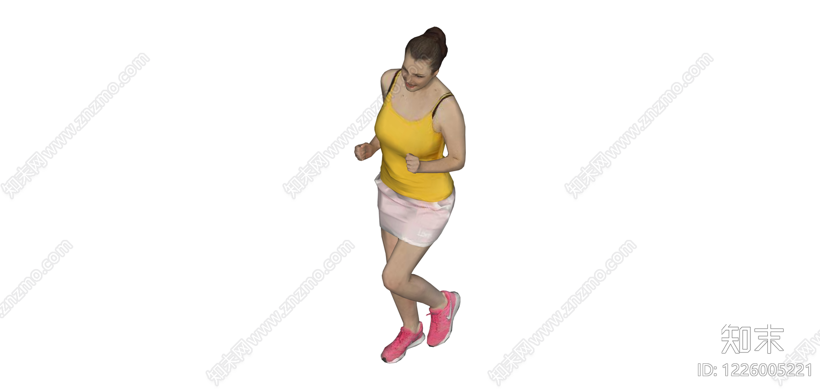 跑步女性3D模型SU模型下载【ID:1226005221】