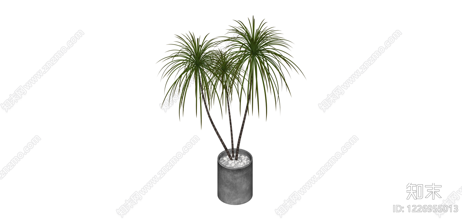 带盆盆栽绿植SU模型下载【ID:1226955013】