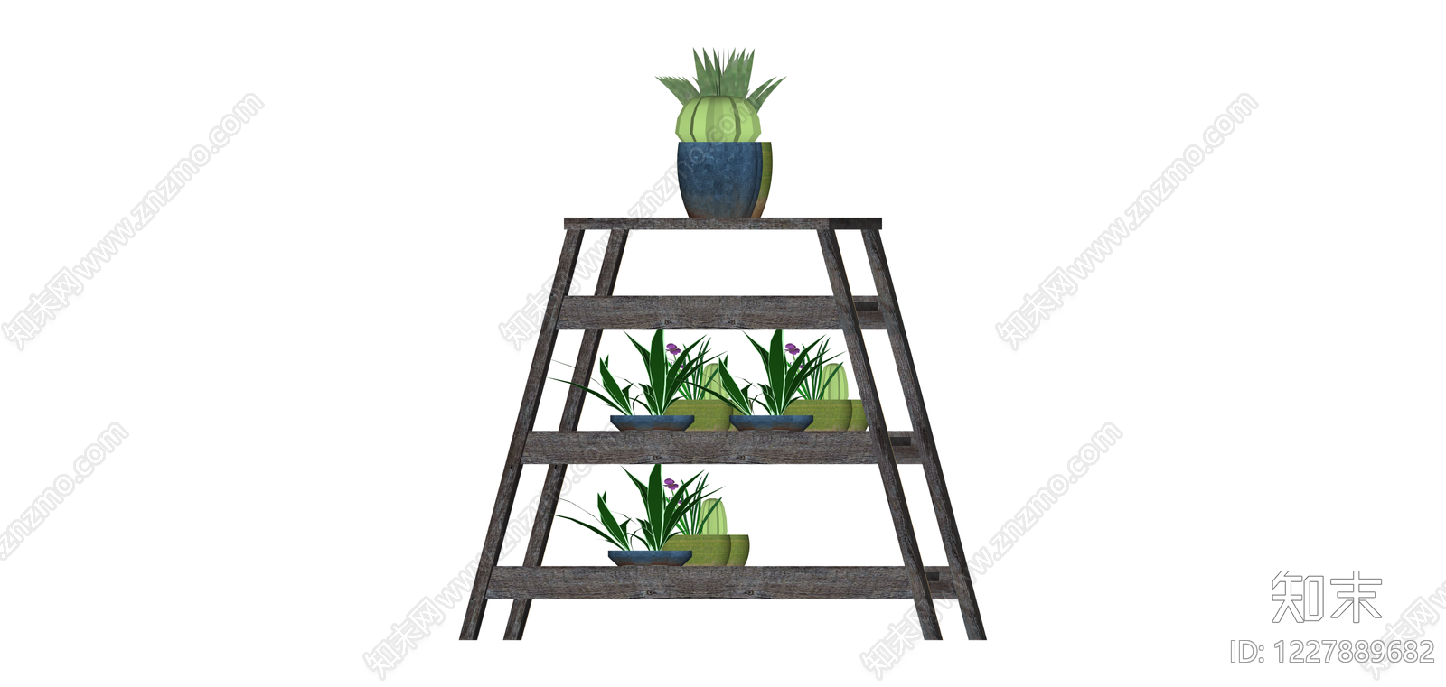 木质梯形花架组合SU模型下载【ID:1227889682】